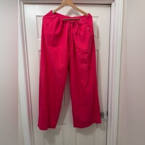 GAP Women's Wide Leg Pants in Bright Pink